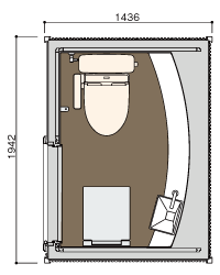 快適トイレ フラワートイレブルーム 内装 平面図