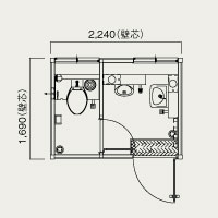 ハウス型トイレ MLS-JOYW 快適仕様 MLS-JOYW快適 平面図