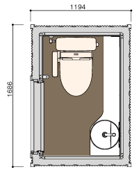 快適トイレ ウェレット 内装 平面図